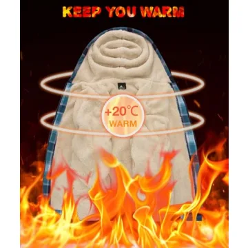 WENTTUO Mens Plaid Hoodies Winter Zip Up Fleece Jacket Sherpa Fleece Lined Warm Flannel Jacket Coat for Men