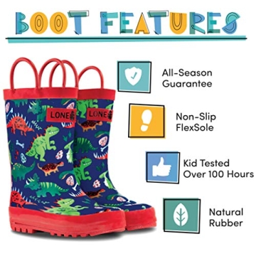 Lone Cone Rain Boots for Kids with Easy-On Handles