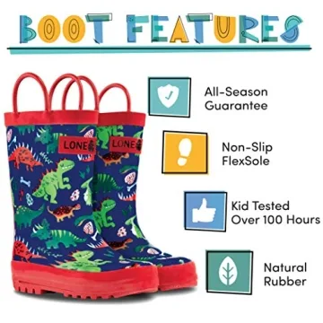 Lone Cone Rain Boots for Kids with Easy-On Handles