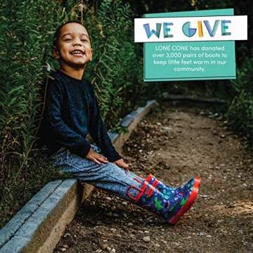 Lone Cone Rain Boots for Kids with Easy-On Handles