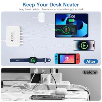 100W USB C Fast Charger with 5ft Cord for All Devices
