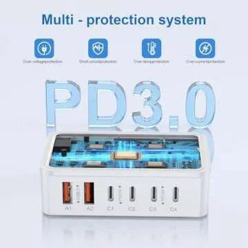 100W USB C Fast Charger with 5ft Cord for All Devices