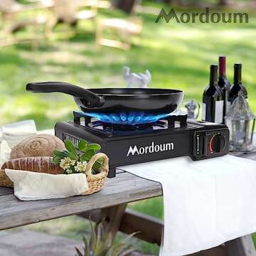 Mordoum Portable Butane Camping Stove for Outdoor Cooking