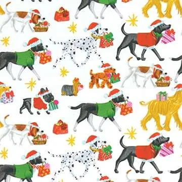 Caspari Christmas Delivery Continuous Roll Gift Wrapping Paper - 30 in x 8 ft