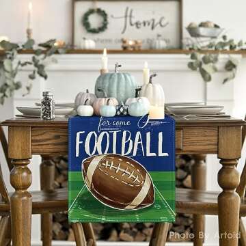 Artoid Mode Ready for Some Football Fall Table Runner - 13x72 Inch Seasonal Dining Decoration