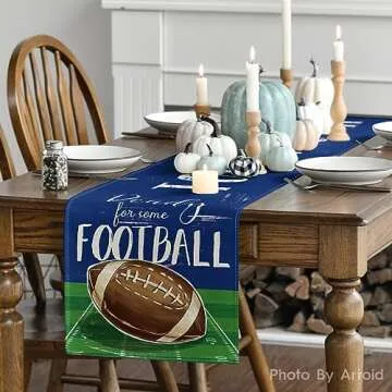 Vibrant Artoid Mode Football Table Runner for Home Decor