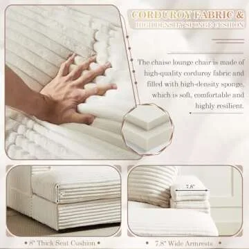 Oversized Chaise Lounge Chair with Ottoman for Comfort