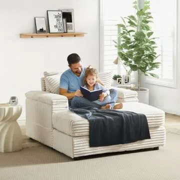 Oversized Chaise Lounge Chair with Ottoman for Comfort