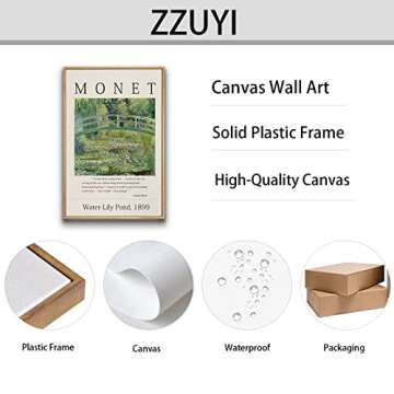 Zzuyi Monet Canvas Print Wall Art for Home Decor