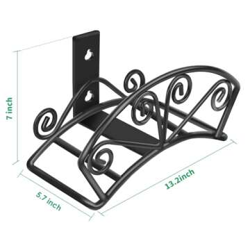 TomCare Garden Hose Holder Heavy Duty Water Hose Holder Solid Metal Hose Hanger Wall Mount Decorative Durable Garden Hose Storage Hose Reel Hose Organizer for Outside Yard, Black