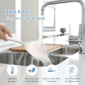 Armrouns Silicone Wide Pancake Spatula Turner, Heat Resistant flipper Spatulas for Cooking, Pancake, Pizza, Omelet.