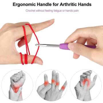 Katech Crochet Hooks Kit with Case, 85-Piece, Ergonomic Crochet Needles Weave Yarn Kits DIY Hand Kni...