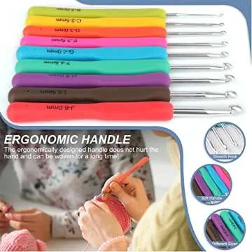 Katech Crochet Hooks Kit with Case, 85-Piece, Ergonomic Crochet Needles Weave Yarn Kits DIY Hand Knitting Art Tools for Beginners and Experienced Crochet Lovers