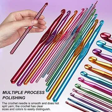 Katech Crochet Hooks Kit with Case, 85-Piece, Ergonomic Crochet Needles Weave Yarn Kits DIY Hand Knitting Art Tools for Beginners and Experienced Crochet Lovers