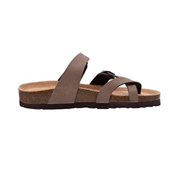 CUSHIONAIRE Women's Luna Cork Footbed Sandal With +Comfort BROWN 9