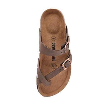 CUSHIONAIRE Women's Luna Cork Footbed Sandal With +Comfort BROWN 9