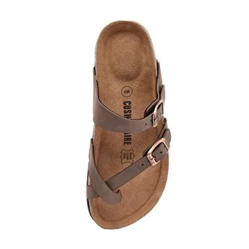 CUSHIONAIRE Women's Luna Cork Footbed Sandal With +Comfort BROWN 9