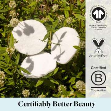 Sky Organics Organic Cotton Rounds for Sensitive Skin, 100% Pure GOTS Certified Organic for Beauty & Personal Care, 100 ct. w Ebook