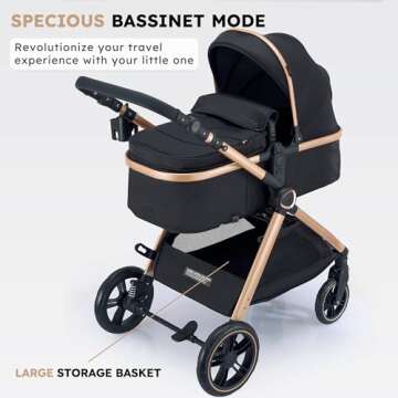 Accombe Stylish Convertible Baby Stroller for Infants