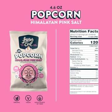 LesserEvil Popcorn, Himalayan Pink Salt, 4.6 Oz