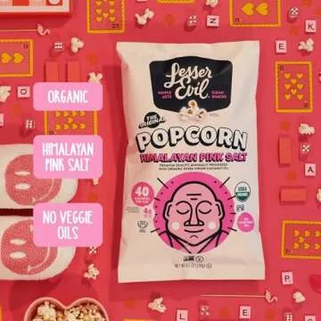 Delicious LesserEvil Himalayan Pink Salt Organic Popcorn 4.6 Oz