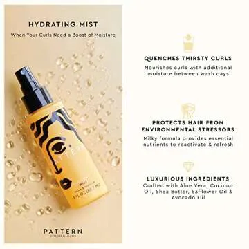 PATTERN Beauty by Tracee Ellis Ross Hydrating Mist w Avocado Oil for Curly Hair 3a-4c, Travel Size, ...