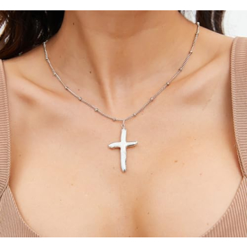 Iutymu Nature Freshwater Pearl Cross Necklace Luxury Jewelry