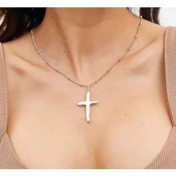 Iutymu Nature Freshwater Pearl Cross Necklace Luxury Jewelry