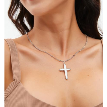 Iutymu Nature Freshwater Pearl Cross Necklace Luxury Jewelry