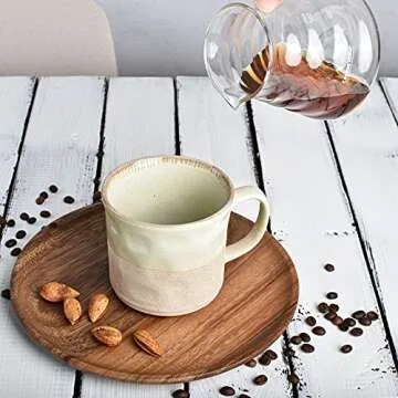 Bosmarlin Large Ceramic Coffee Mug, Big Tea Cup for Office and Home, 18 Oz, Dishwasher and Microwave Safe, 1 PCS (Green, 1)