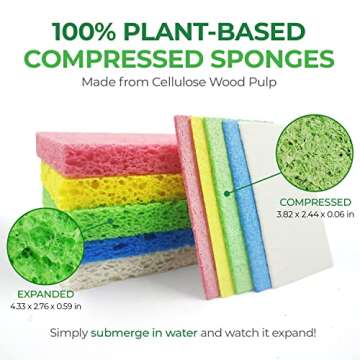 AIRNEX Eco-Friendly Biodegradable Dish Sponges Pack of 32
