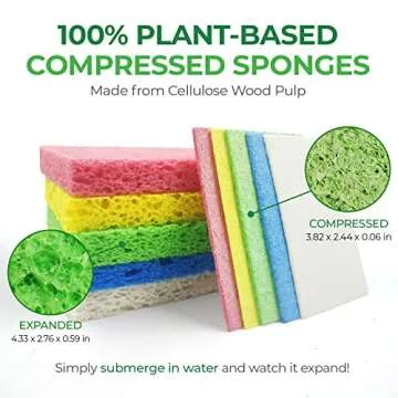 AIRNEX Eco-Friendly Biodegradable Dish Sponges Pack of 32