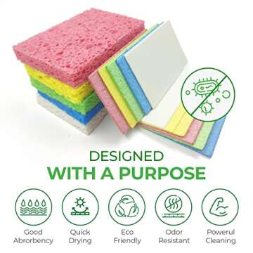 AIRNEX Eco-Friendly Biodegradable Dish Sponges Pack of 32