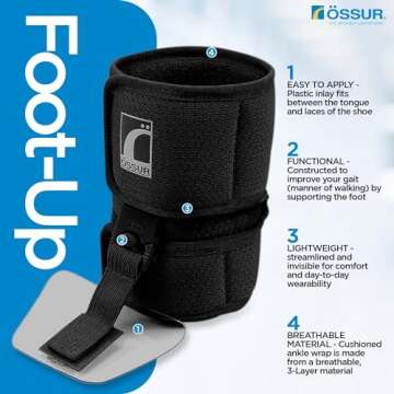 Ossur Foot-Up Drop Foot Brace | Lightweight, Adjustable and Comfortable Ankle-Foot Orthosis for Drop...