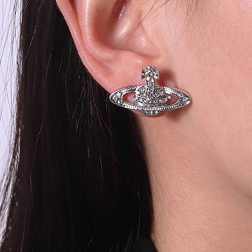 Silver Saturn Earrings Stunning Space Jewelry Gifts for Women