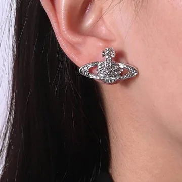 Silver Saturn Earrings Stunning Space Jewelry Gifts for Women