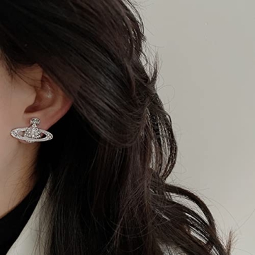 Silver Saturn Earrings Stunning Space Jewelry Gifts for Women