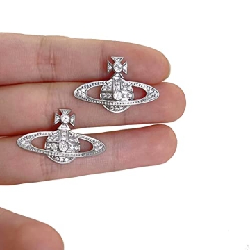 Silver Saturn Earrings Stunning Space Jewelry Gifts for Women
