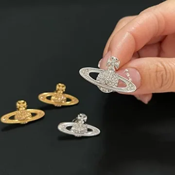 Silver Saturn Earrings Stunning Space Jewelry Gifts for Women