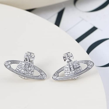 Silver Saturn Earrings Stunning Space Jewelry Gifts for Women
