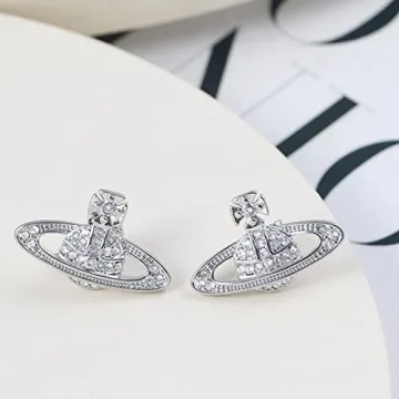 Silver Saturn Earrings Stunning Space Jewelry Gifts for Women