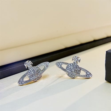 Silver Saturn Earrings Stunning Space Jewelry Gifts for Women