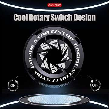Tybasthe Rotary Push Start Button Cover, Transformers Car Accessories Engine Start Stop Button Cover, Autobots Car Stickers Interior Decor, Motorcycle Ignition Key Switch Cover, Black