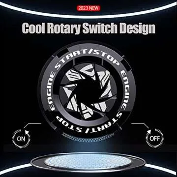 Tybasthe Rotary Push Start Button Cover, Transformers Car Accessories Engine Start Stop Button Cover, Autobots Car Stickers Interior Decor, Motorcycle Ignition Key Switch Cover, Black