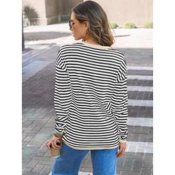 Shop LILLUSORY Women's Oversized Striped Sweater for Fall