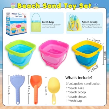 Xgunion Collapsible Beach Bucket Set - Fun for Summer