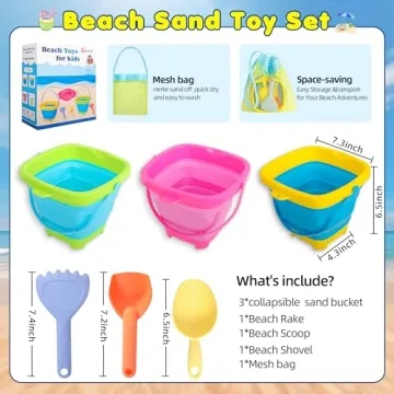 Xgunion Collapsible Beach Bucket Set - Fun for Summer