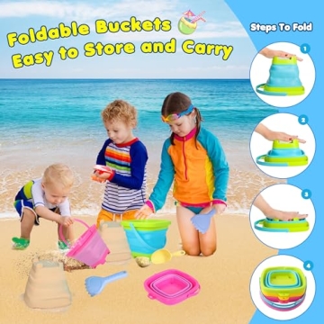 Xgunion Collapsible Beach Bucket Set - Fun for Summer