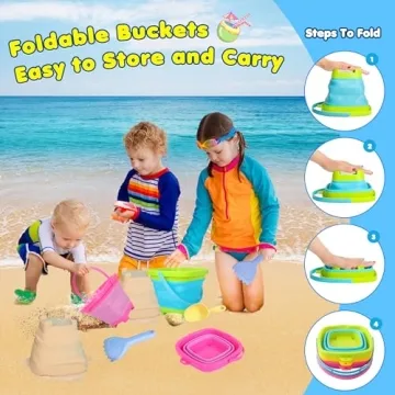 Xgunion Collapsible Beach Bucket Set - Fun for Summer