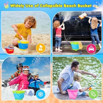 Xgunion Collapsible Beach Bucket Set - Fun for Summer